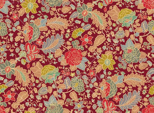 民族花卉印花华亿平台图片