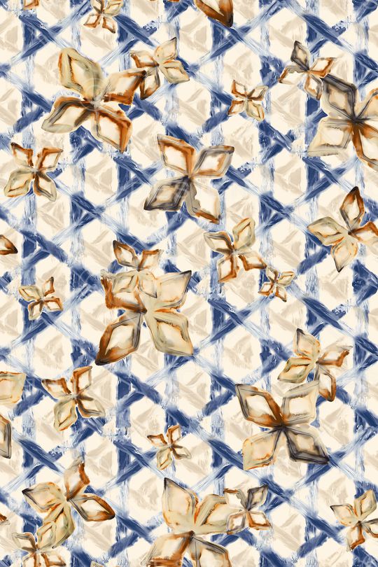 抽象花卉印花华亿平台图片