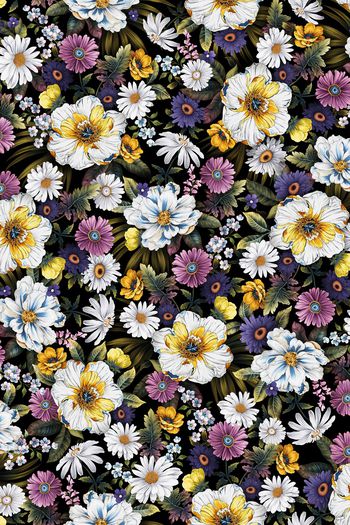 手绘花卉印花华亿平台图片