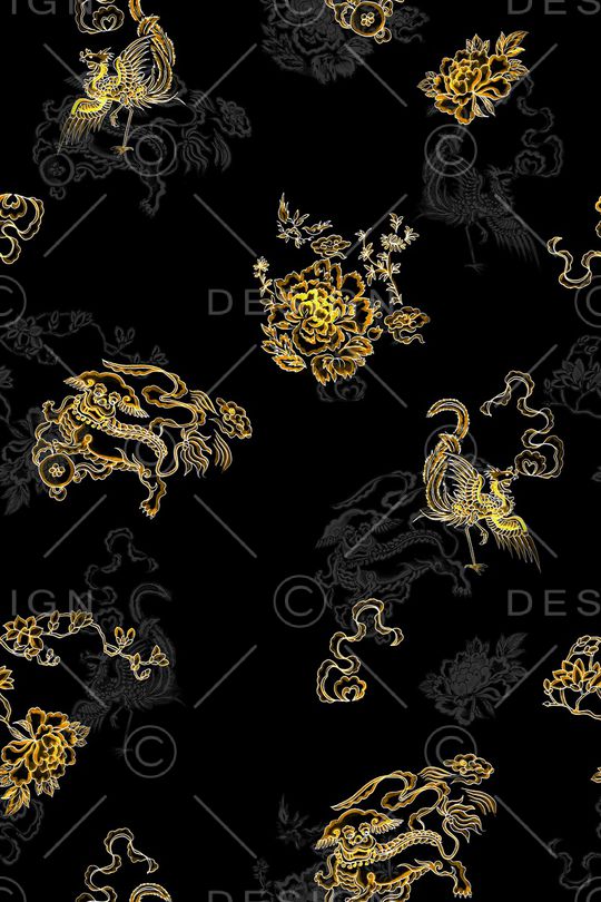 中国风印花华亿平台图片