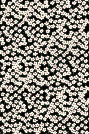 黑底花卉印花华亿平台图片