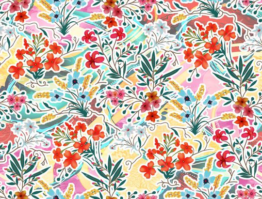 花卉印花华亿平台图片