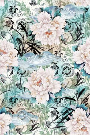 牡丹印花华亿平台图片