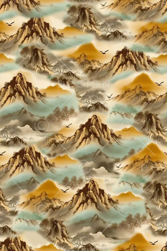 水墨风印花华亿平台图片