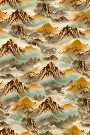 水墨风印花华亿平台图片