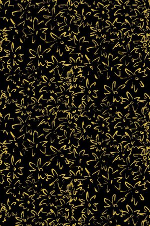 黑底花卉印花华亿平台图片