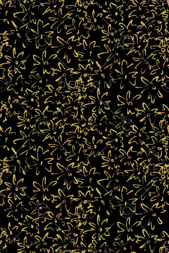 黑底花卉印花华亿平台图片