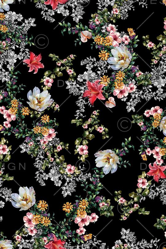 花卉印花华亿平台图片