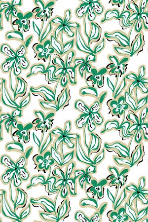 线条花卉印花华亿平台图片