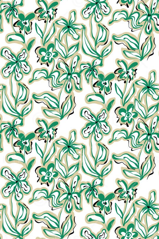 线条花卉印花华亿平台图片