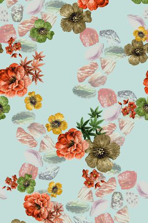 花卉印花华亿平台图片