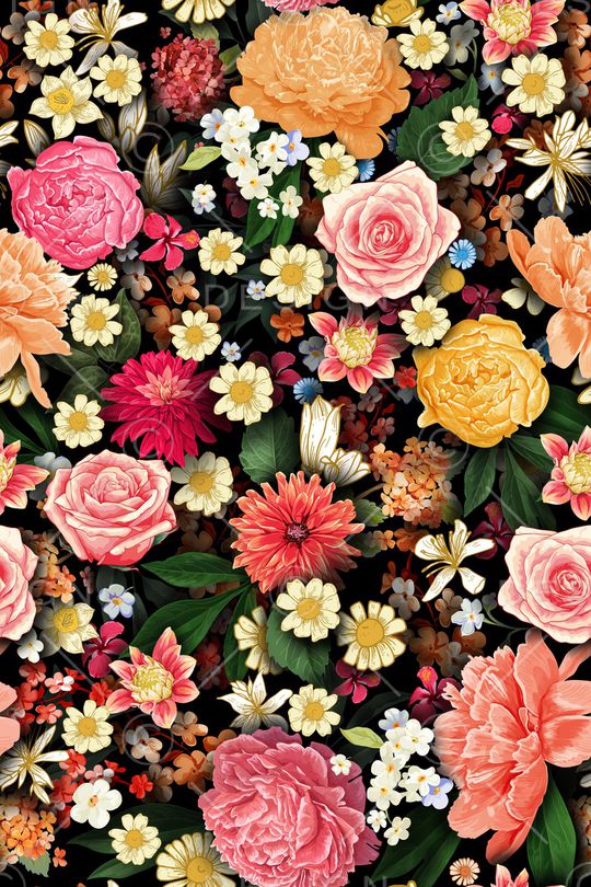 满版散花印花华亿平台图片