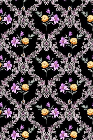 传统花纹印花华亿平台图片