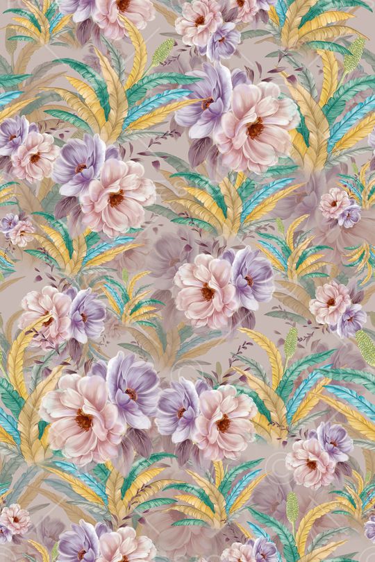 满版散花印花华亿平台图片