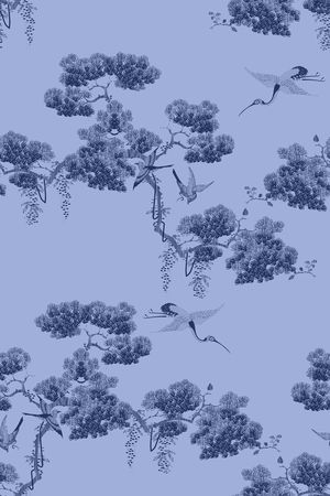 仙鹤印花华亿平台图片