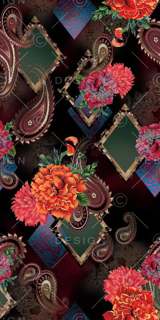 花卉印花华亿平台图片