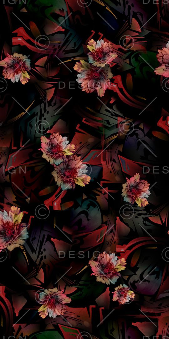 花卉印花华亿平台图片