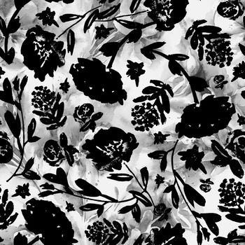 手绘花卉印花华亿平台图片