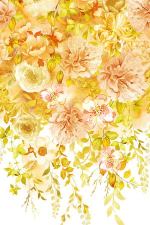 手绘大花印花华亿平台图片