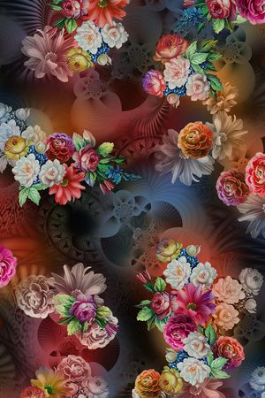 花卉印花华亿平台图片