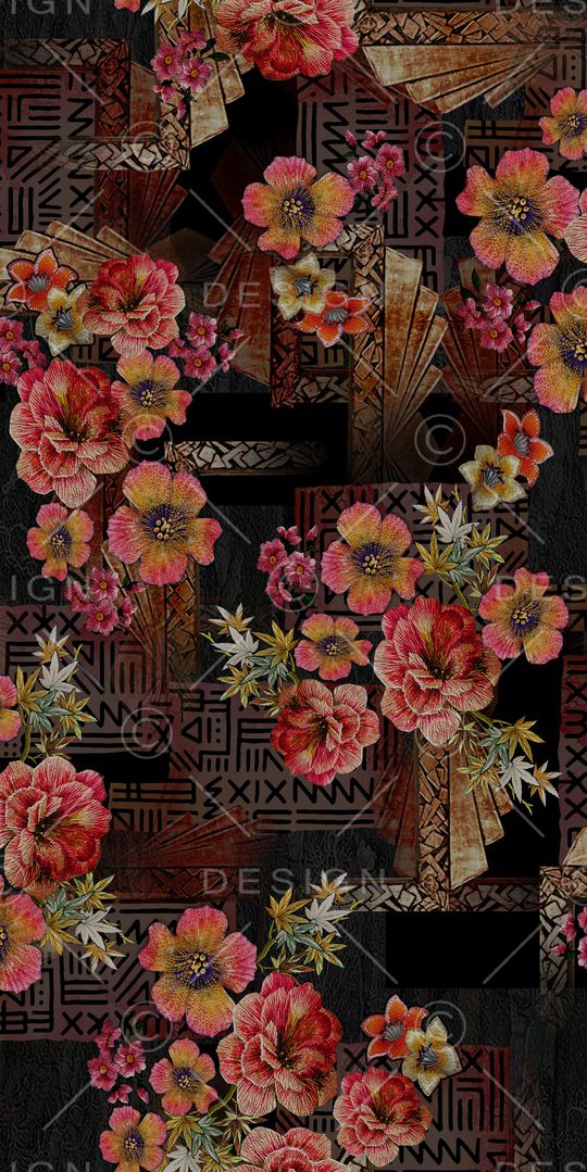 花卉印花华亿平台图片