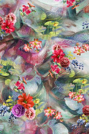 花卉印花华亿平台图片