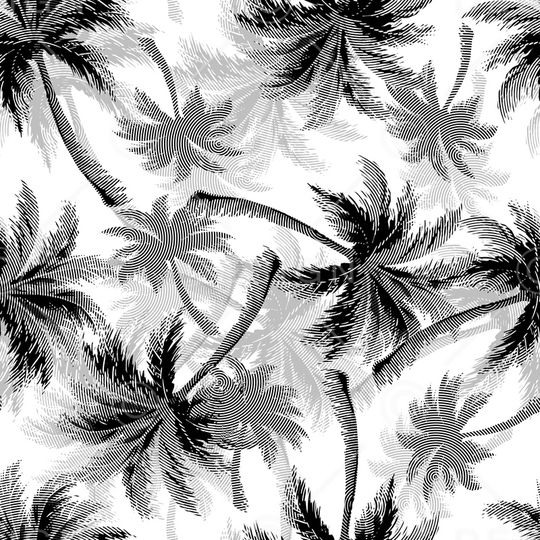 椰子树印花华亿平台图片