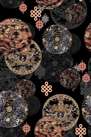 旗袍印花华亿平台图片