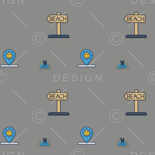 海滩印花华亿平台图片