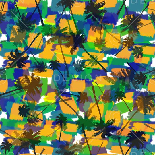 椰子树印花华亿平台图片