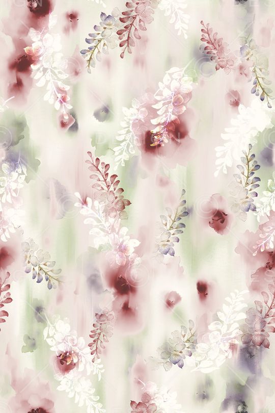 手绘花卉印花华亿平台图片