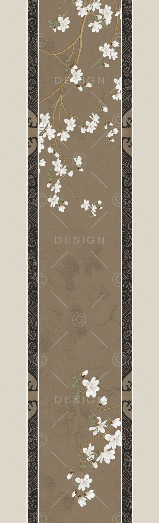 玉兰花印花华亿平台图片