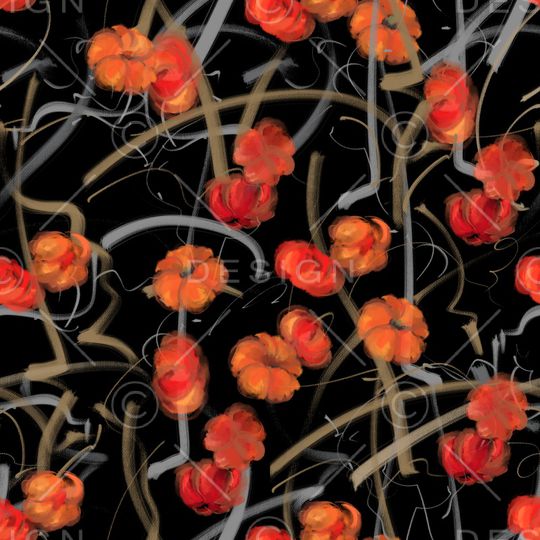 手绘花卉印花华亿平台图片