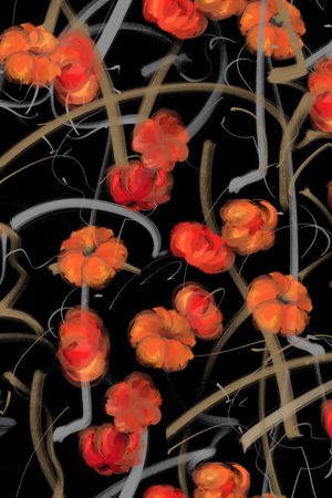 手绘花卉印花华亿平台图片