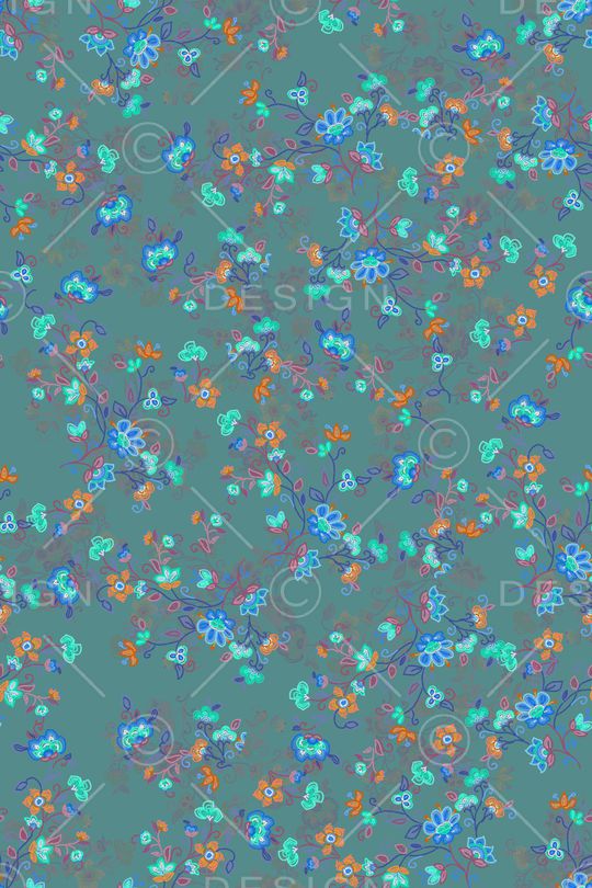 手绘花卉印花华亿平台图片