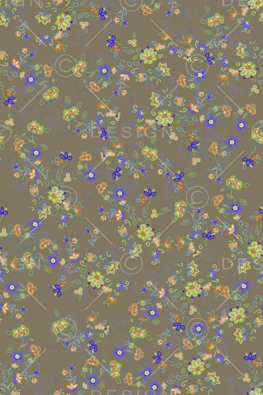 手绘花卉印花华亿平台图片