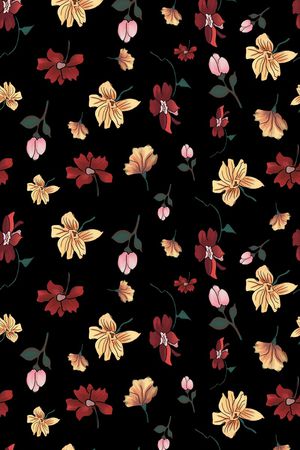 手绘花卉印花华亿平台图片