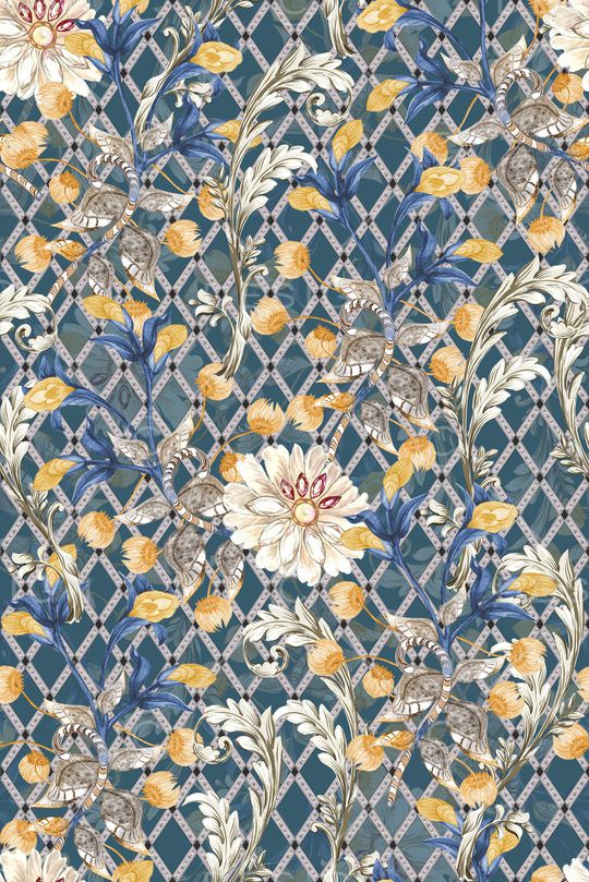 抽象花卉印花华亿平台图片