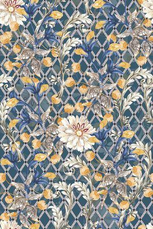 抽象花卉印花华亿平台图片