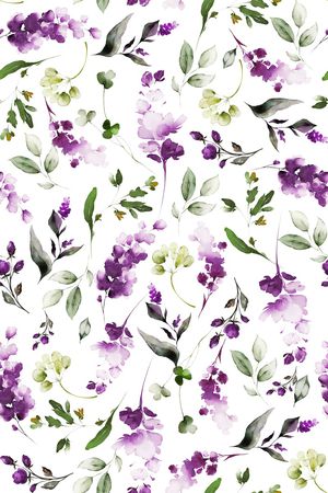 水彩花卉印花华亿平台图片