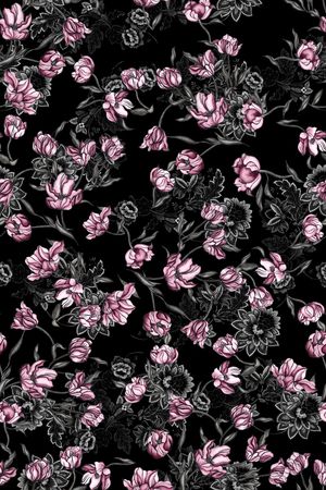 手绘花卉印花华亿平台图片