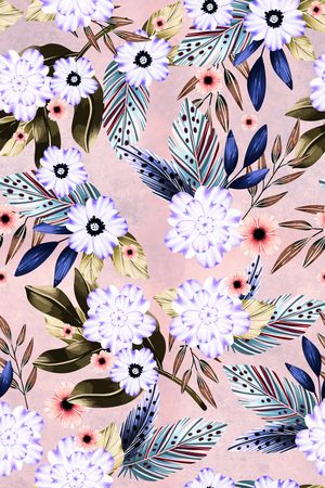 抽象花卉印花华亿平台图片