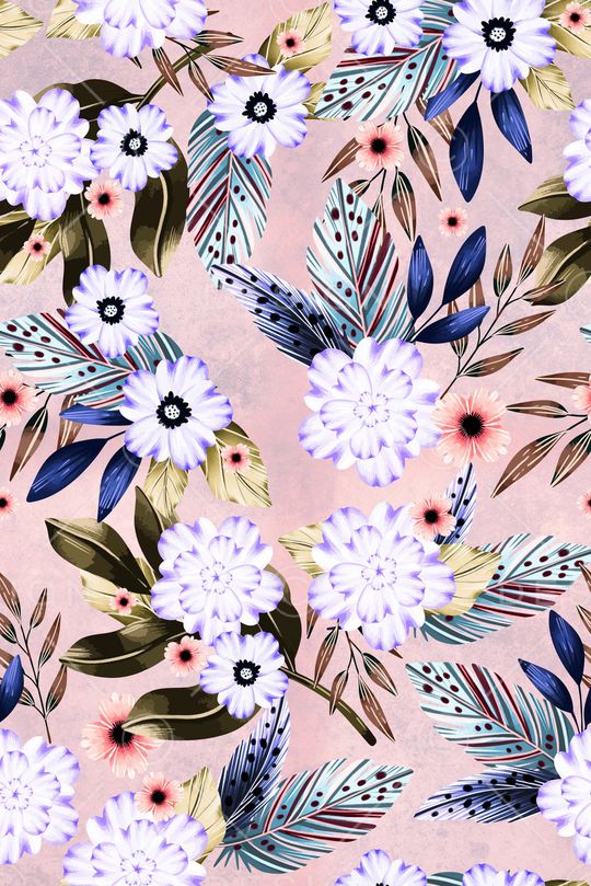 抽象花卉印花华亿平台图片