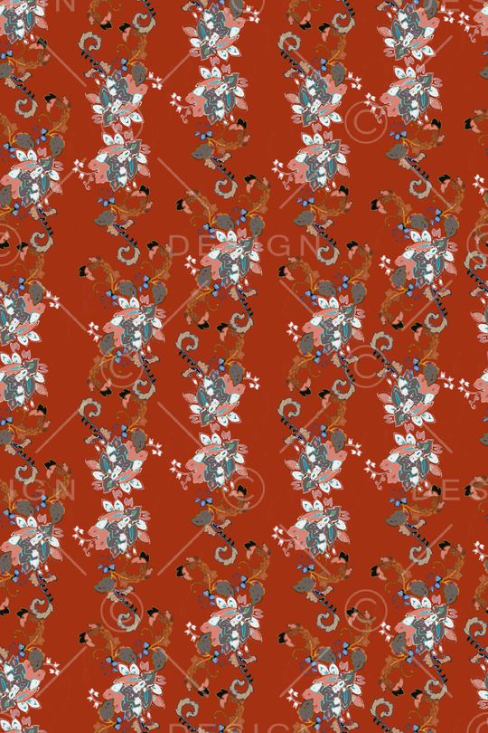 民族花卉印花华亿平台图片