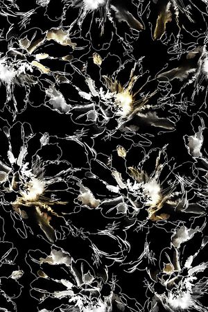 线条花卉印花华亿平台图片