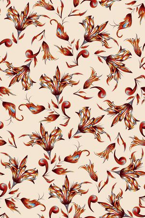 手绘花卉印花华亿平台图片