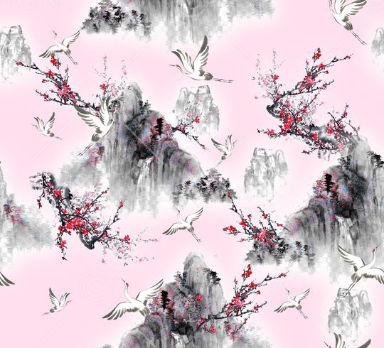 中国风印花华亿平台图片