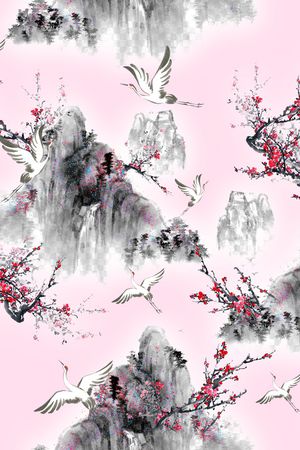 中国风印花华亿平台图片