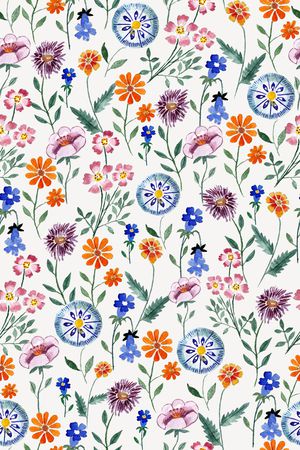 手绘花卉印花华亿平台图片