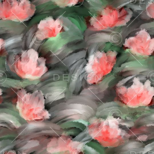 手绘花卉印花华亿平台图片